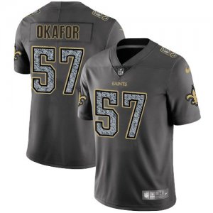 Nike Saints #57 Alex Okafor Gray Static Vapor Untouchable Limited Jersey