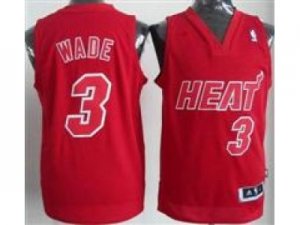 nba Miami Heat #3 Dwyane Wade Red(Revolution 30 Swingman Christmas Style Red Number)