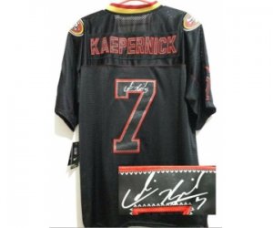 Nike jerseys san francisco 49ers #7 colin kaepernick black[Elite lights out signature]