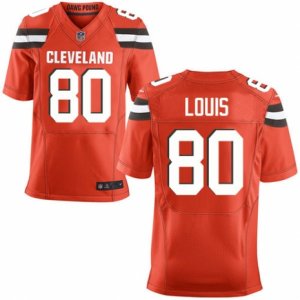 Mens Nike Cleveland Browns #80 Ricardo Louis Elite Orange Alternate NFL Jersey