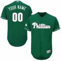 Mens Majestic Philadelphia Phillies Customized Green Celtic Flexbase Authentic Collection MLB Jersey