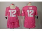 Nike Womens Indianapolis Colts #12 Luck Elite Pink Jerseys[breast Cancer Awareness]