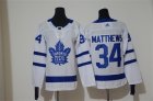 Maple Leafs #34 Auston Matthews White Youth Adidas Jersey