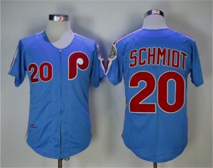 Philadelphia Phillies #20 Mike Schmidt Blue 1983 Throwback Jersey