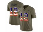 Men Nike New England Patriots #12 Tom Brady Limited Olive USA Flag 2017 Salute to Service NFL Jersey