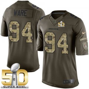 Nike Denver Broncos #94 DeMarcus Ware Green Super Bowl 50 Men\'s Stitched NFL Limited Salute To Service Jersey