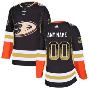 Anaheim Ducks Black Men\'s Customized Drift Fashion Adidas Jersey