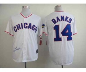 mlb jerseys chicago cubs #14 banks white[1968 m&n]