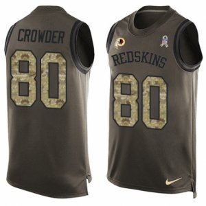 Mens Nike Washington Redskins #80 Jamison Crowder Limited Green Salute to Service Tank Top NFL Jersey