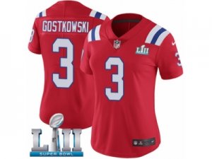 Women Nike New England Patriots #3 Stephen Gostkowski Red Alternate Vapor Untouchable Limited Player Super Bowl LII NFL Jersey