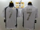 Nike Denver Broncos #7 John Elway White Super Bowl 50 Men's Stitched NFL Limited Platinum Jersey