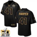 Nike Carolina Panthers #41 Roman Harper Black Super Bowl 50 Men Stitched NFL Elite Pro Line Gold Collection Jersey