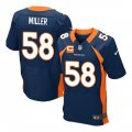 Nike Broncos #58 Von Miller Navy With C Patch Elite Jersey