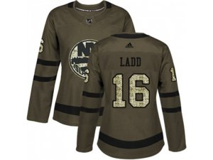 Women Adidas New York Islanders #16 Andrew Ladd Green Salute to Service Stitched NHL Jersey