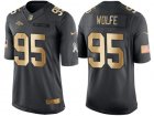 Nike Denver Broncos #95 Derek Wolfe Anthracite 2016 Christmas Gold Mens NFL Limited Salute to Service Jersey