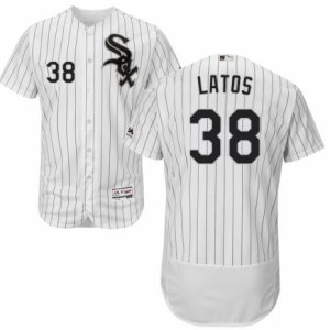 Men\'s Majestic Chicago White Sox #38 Mat Latos White Black Flexbase Authentic Collection MLB Jersey