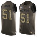 Mens Nike New England Patriots #51 Barkevious Mingo Limited Green Salute to Service Tank Top NFL Jersey