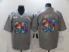 Nike Steelers #90 T.J. Watt Gray Vapor Untouchable Rainbow Limited Jersey