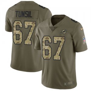 Nike Dolphins #67 Laremy Tunsil Olive Camo Salute To Service Limited Jersey