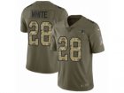 Men Nike New England Patriots #28 James White Limited Olive Camo 2017 Salute to Service NFL Jersey