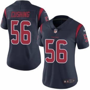 Women\'s Nike Houston Texans #56 Brian Cushing Limited Navy Blue Rush NFL Jersey