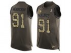 Mens Nike New Orleans Saints #91 Trey Hendrickson Limited Green Salute to Service Tank Top NFL Jersey