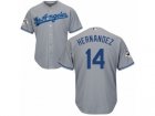 Los Angeles Dodgers #14 Enrique Hernandez Replica Grey Road 2017 World Series Bound Cool Base MLB Jersey