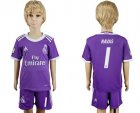 Real Madrid #1 Navas Away Kid Soccer Club Jersey