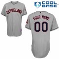 Womens Majestic Cleveland Indians Customized Replica Grey Road Cool Base MLB Jersey