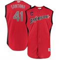 American League #41 Carlos Santana Red Youth 2019 MLB All-Star Game Workout Player Jersey