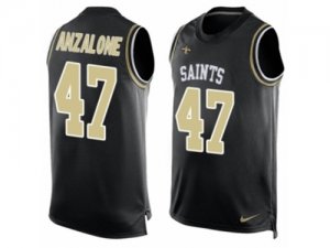 Mens Nike New Orleans Saints #47 Alex Anzalone Limited Black Player Name & Number Tank Top NFL Jersey