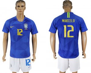 Brazil 12 MARCELO Away 2018 FIFA World Cup Soccer Jersey