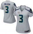 2014 Super Bowl XLVIII Nike Seattle Seahawks #3 wilson gray Women Jersey