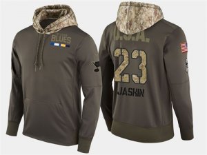 Nike Blues 23 Dmitrij Jaskin Olive Salute To Service Pullover Hoodie