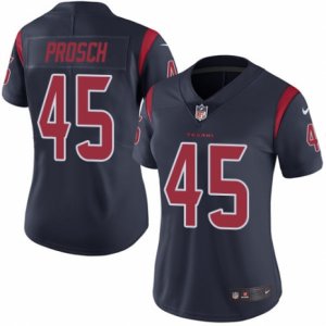 Women\'s Nike Houston Texans #45 Jay Prosch Limited Navy Blue Rush NFL Jersey