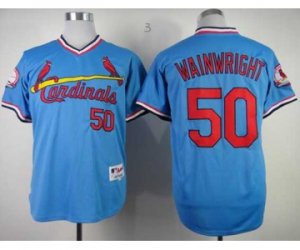 mlb jerseys st.louis cardinals #50 wainwright blue m&n