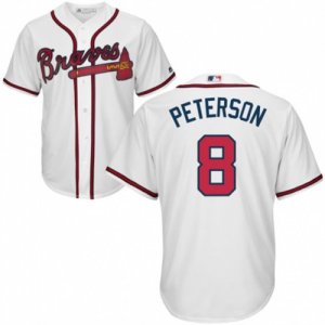 Men Atlanta Braves #8 Jace Peterson Majestic White Authentic Cool base Jersey