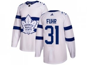 Men Adidas Toronto Maple Leafs #31 Grant Fuhr White Authentic 2018 Stadium Series Stitched NHL Jersey