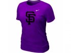 Women MLB San Francisco Giants Heathered Purple Nike Blended T-Shirt