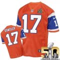Nike Denver Broncos #17 Brock Osweiler Orange Throwback Super Bowl 50 Men Stitched NFL Elite Jersey