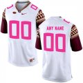 Florida State Seminoles White Mens Customized 2018 Breast Cancer Awareness College Football