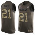 Mens Nike Houston Texans #21 A.J. Bouye Limited Green Salute to Service Tank Top NFL Jersey