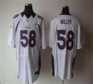 Nike Broncos #58 Von Miller White With Hall of Fame 50th Patch NFL Elite Jersey