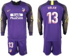 2018-19 Atletico Madrid 13 OBLAK Purple Goalkeeper Long Sleeve Soccer Jersey