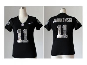 Nike women jerseys oakland raiders #11 janikowski black[Handwork Sequin lettering Fashion]