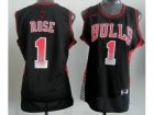 nba Women Chicago Bulls #1 Derrick Rose Black Vibe Fashion Revolution 30 Swingman Jerseys