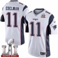 Mens Nike New England Patriots #11 Julian Edelman Limited White Super Bowl LI 51 NFL Jersey