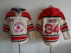 MLB Boston Red Sox #34 David Ortiz Cream Hooded Sweatshirt Jersey