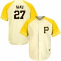 Men's Majestic Pittsburgh Pirates #27 Jung-ho Kang Replica Cream Gold Exclusive MLB Jersey