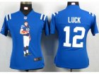 Nike Womens Indianapolis Colts #12 Luck Blue Portrait Fashion Game Jerseys